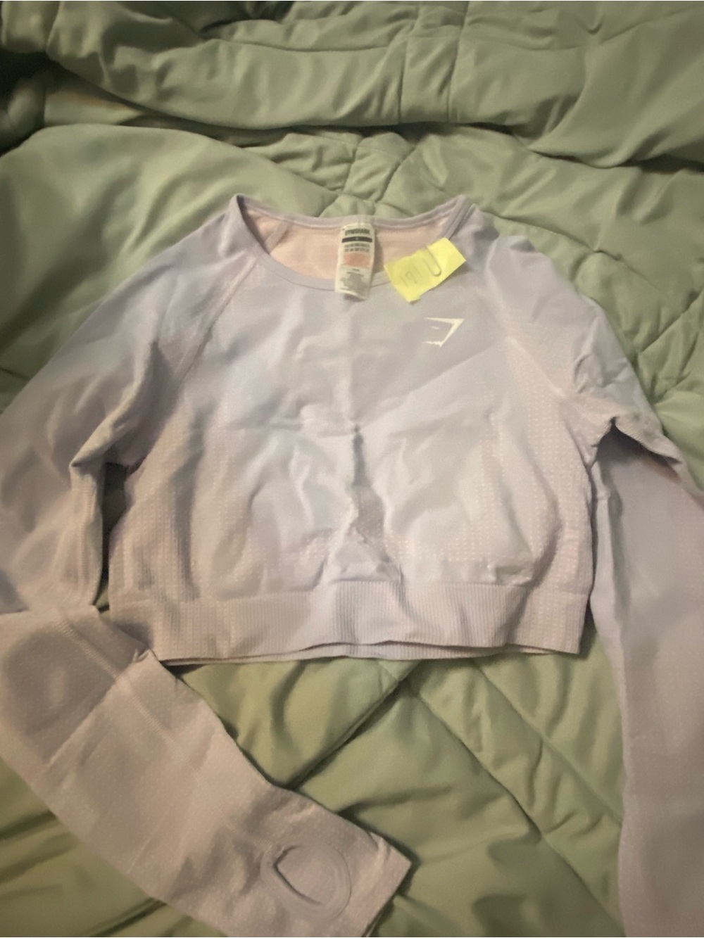 Gymshark Women's Lavender Seamless Long Sleeve Crop shirt
